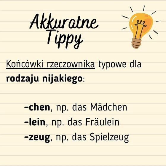 Akkuratne Tippy: rodzaj nijaki