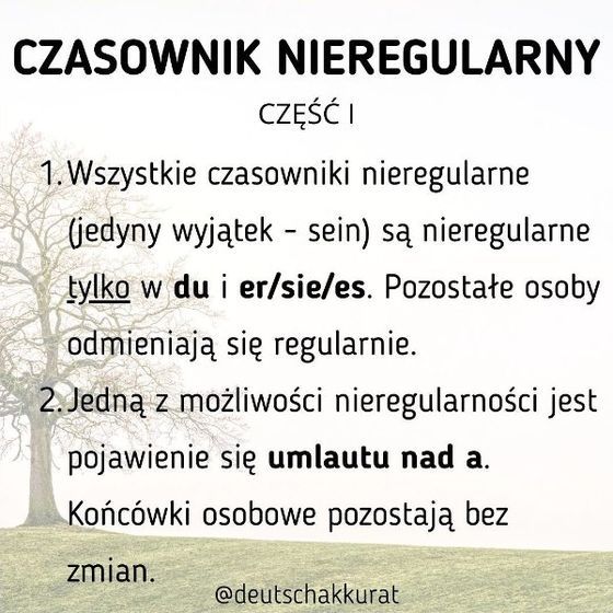 Czasownik nieregularny, cz. I