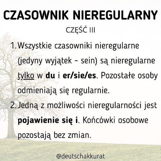 Czasownik nieregularny, cz. III