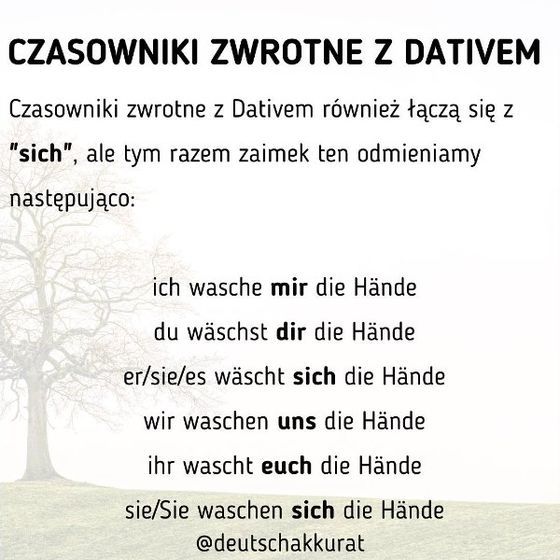 Czasowniki zwrotne z Dativem