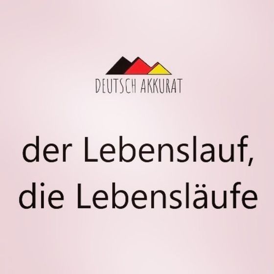 der Lebenslauf, die Lebensläufe