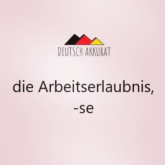 die Arbeitserlaubnis, -se