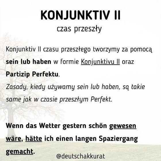 Konjunktiv II: czas przeszły