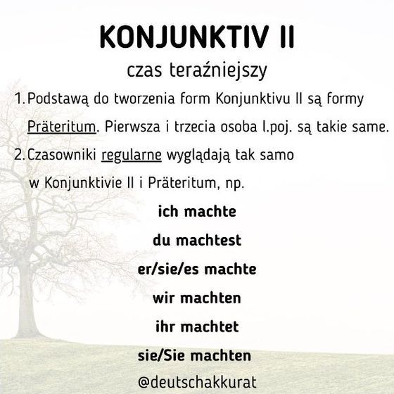 Konjunktiv II: czas teraźniejszy