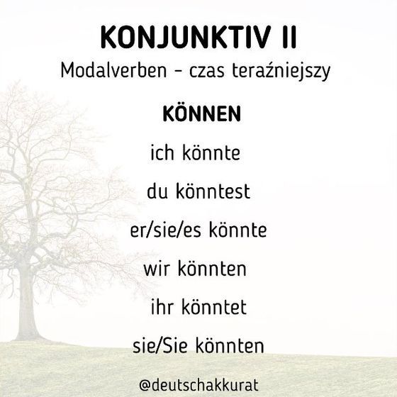 Konjunktiv II: modalne w teraźniejszym