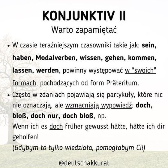 Konjunktiv II: warto zapamiętać