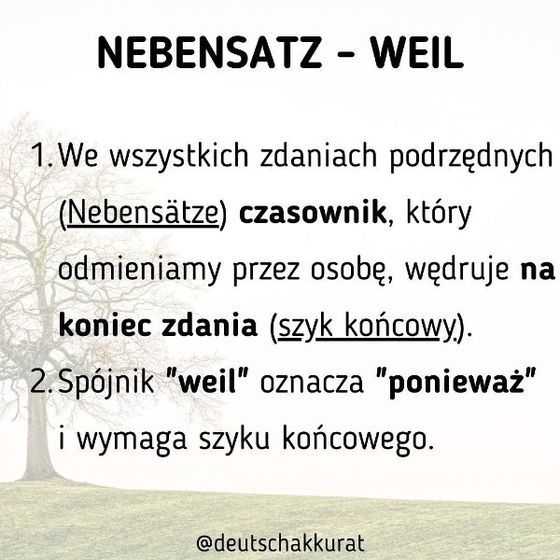 Nebensatz: weil