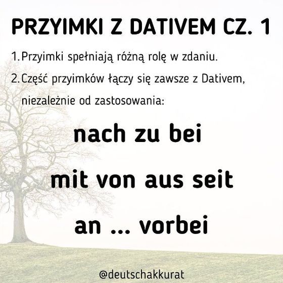 Przyimki z Dativem, cz. 1