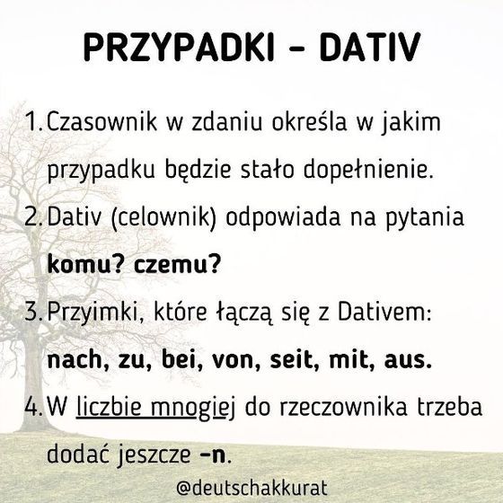 Przypadki: Dativ