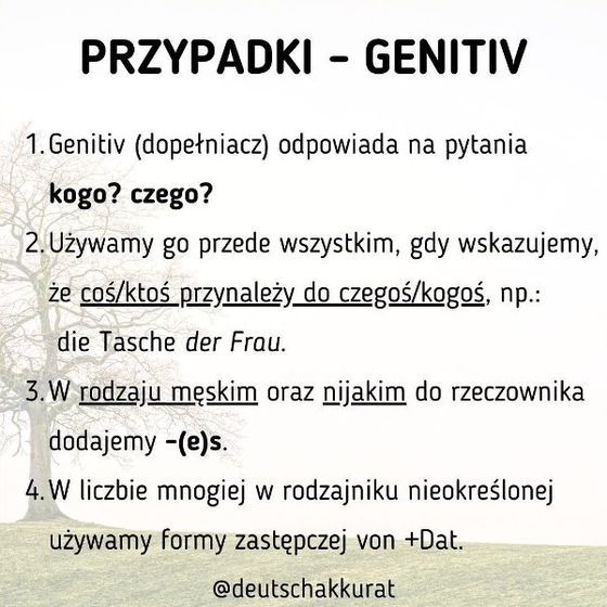 Przypadki: Genitiv