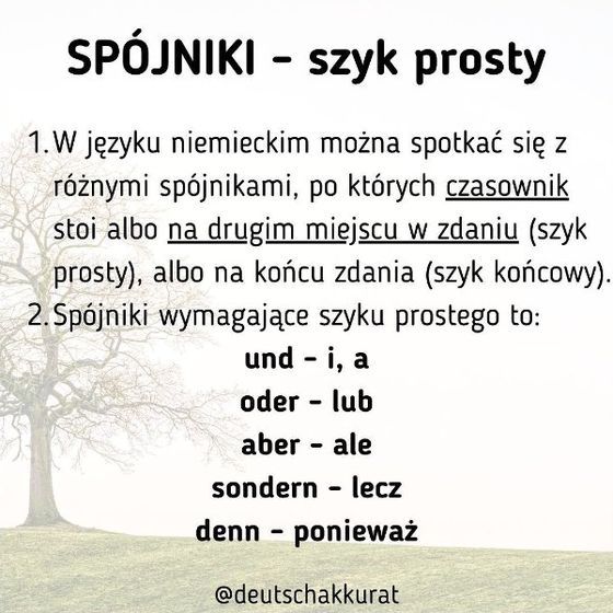 Spójniki: szyk prosty