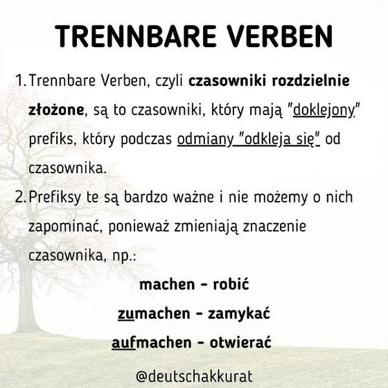 Trennbare Verben