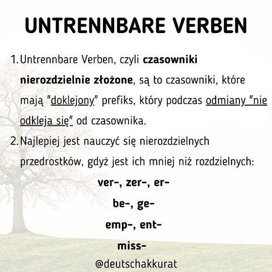Untrennbare Verben