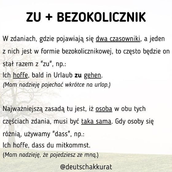 zu + bezokolicznik czy dass?